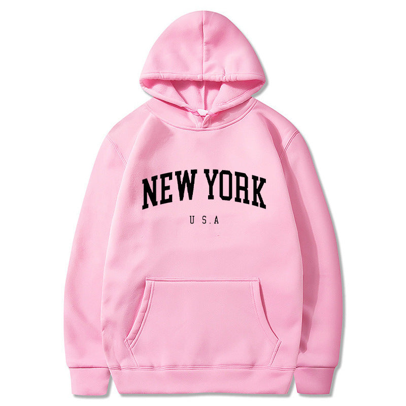 Printed Casual Sports Velvet Padded Hooded Sweatshirt Women's Autumn And Winter