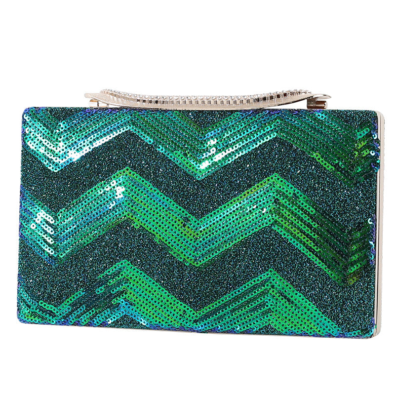 Women's Fashion Sequin Water Ripple Dinner Bag