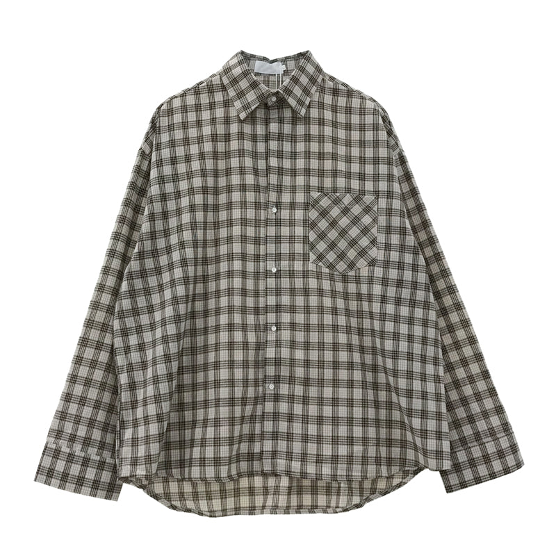 Loose Bf Plaid Shirt Jacket For Men And Women