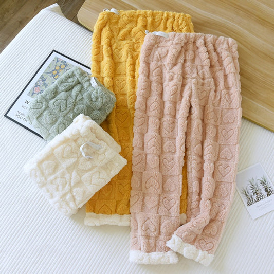 Plus Size Solid Color Coral Fleece Maternity Pants Loose
