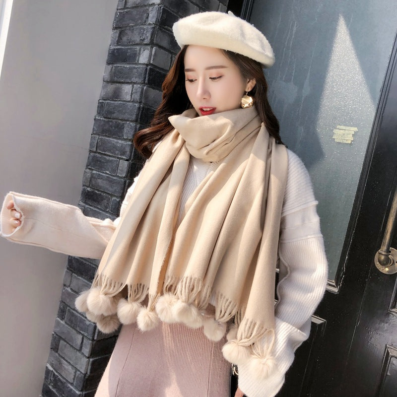 Women's Autumn And Winter Fashion Long Solid Color Scarf