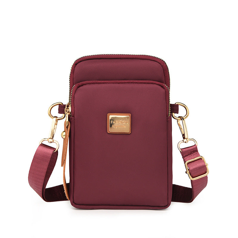 Mobile Phone Bag Vertical Three-layer Shoulder Bag Waterproof Waist Bag