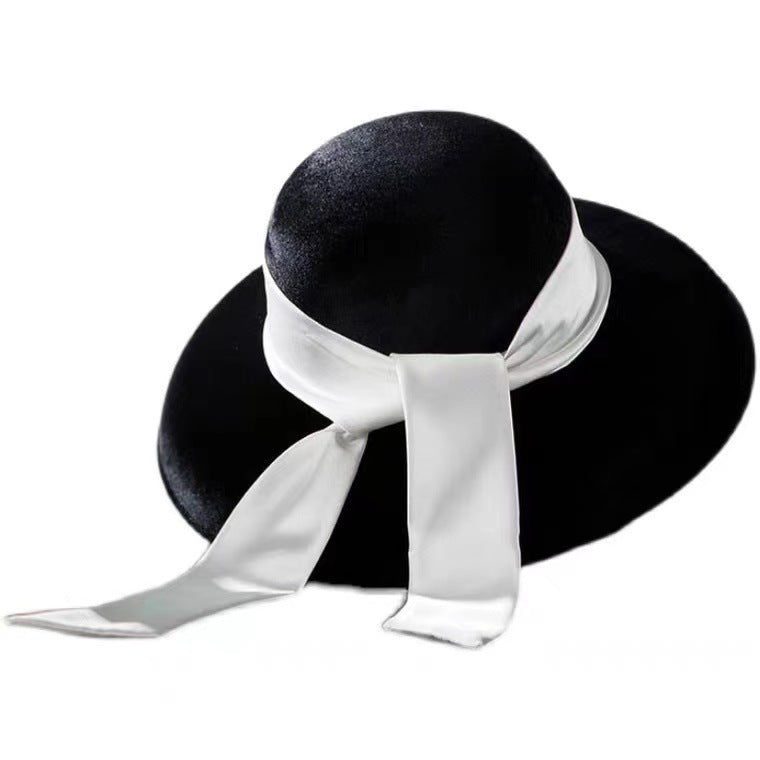 Ladies French British Elegant Black Hat