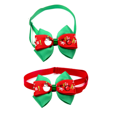 New Year Red And Green Christmas Series Pet Tie Bow Handcraft Jewelry Collar Dogs And Cats Bow Tie
