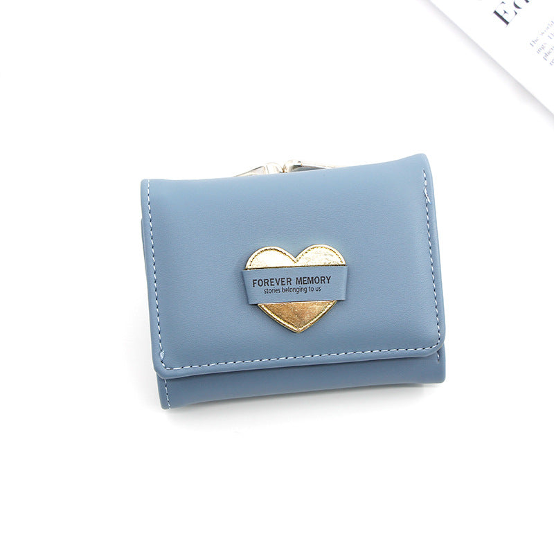 Fashion Women's Short Money Clip Small Three Fold Coin Bag