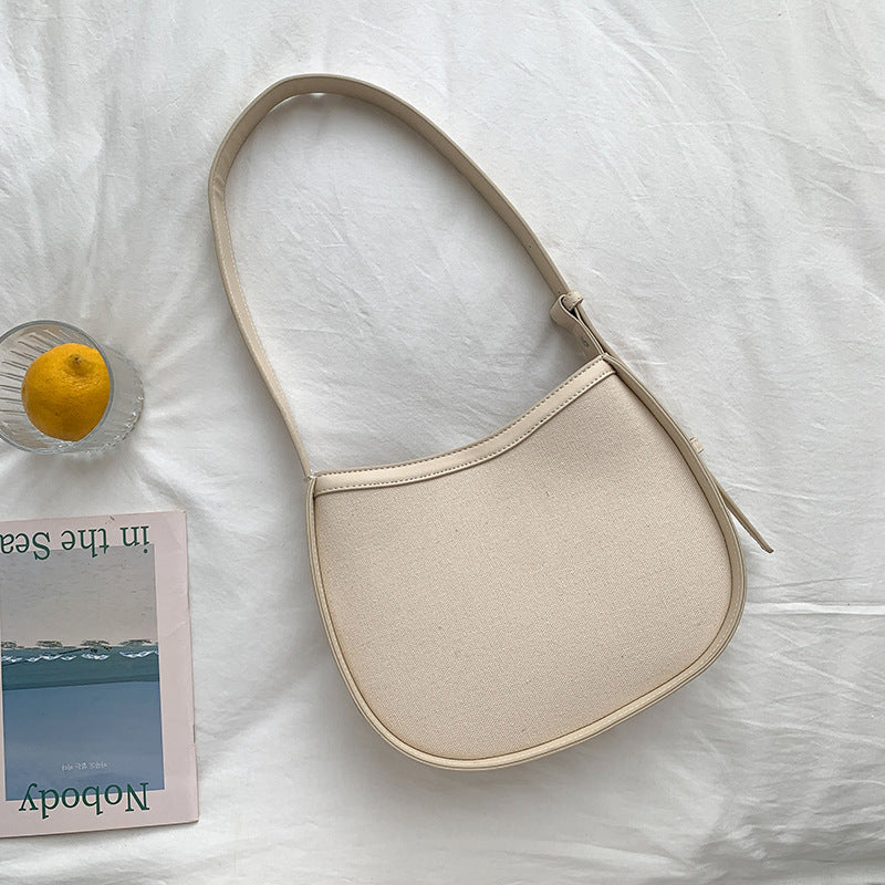 Canvas Versatile Bucket Underarm Shoulder Bag