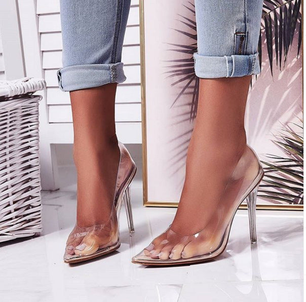 Fashion Creative Crystal Heel Transparent High Heels