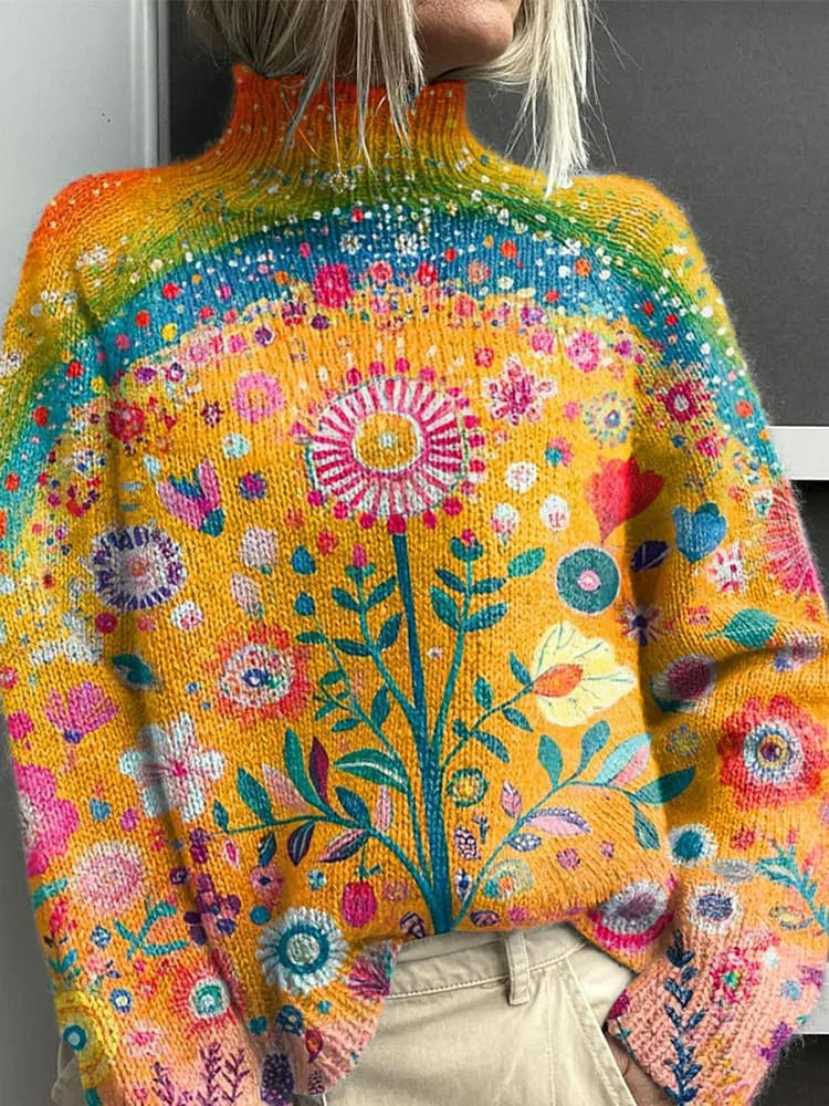 Women's Woolen Sweater Fashion High Collar Sweater