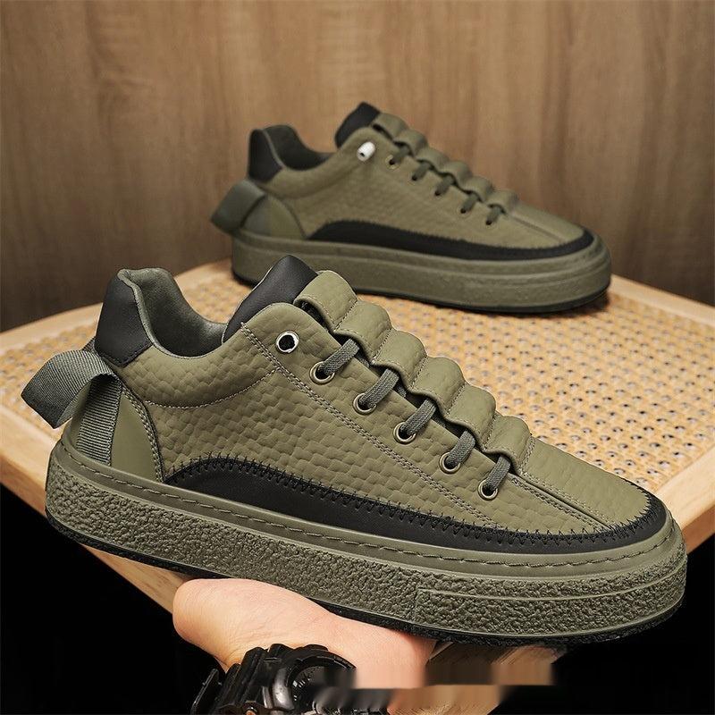 Elastic Leather Casual Running Shoes Trendy Sports