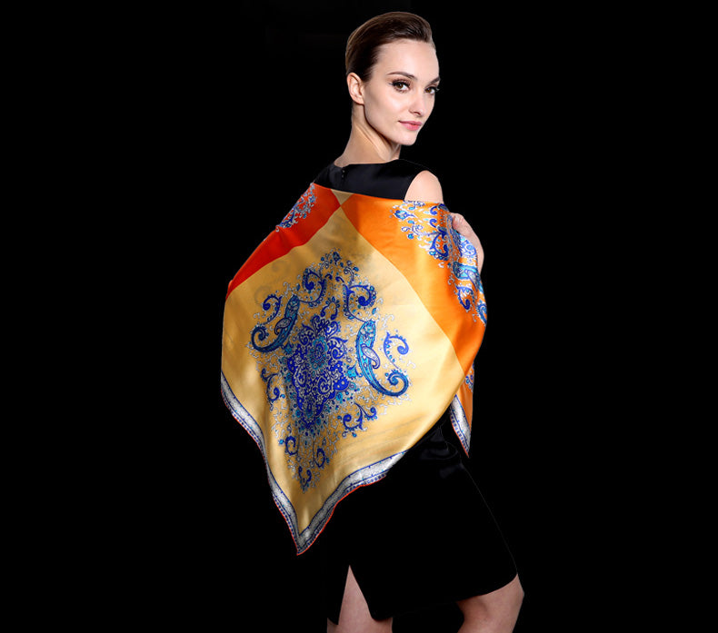 Fashion Simplicity Ladies Printed  Silk Scarf
