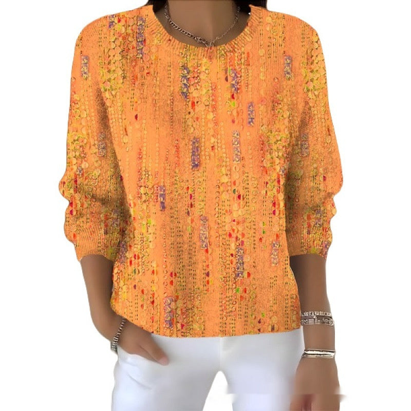 Dame Sweater Med Rund Hals Afslappet Pendler Sweater