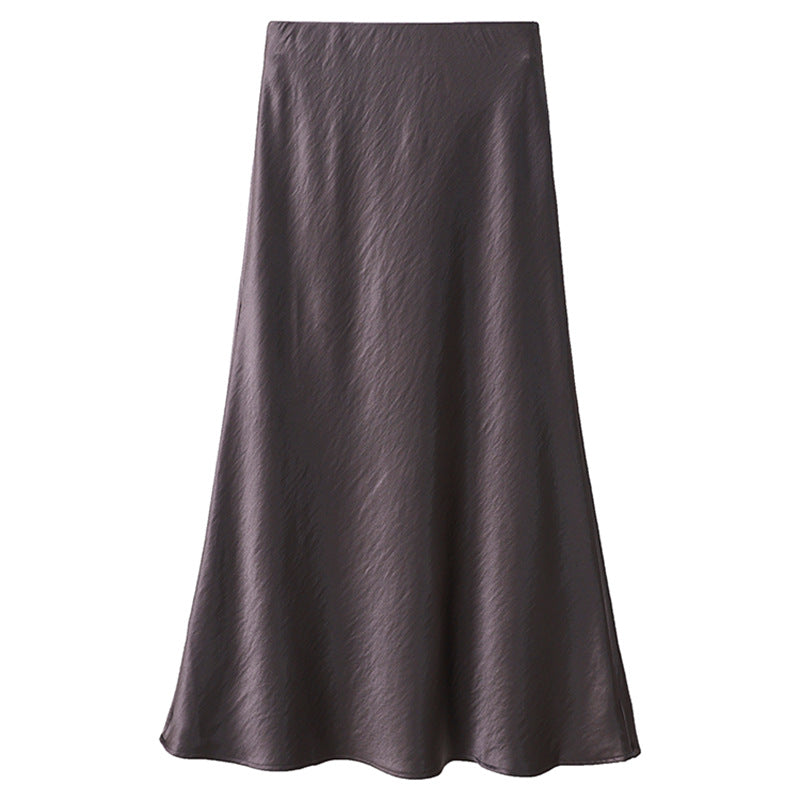 Skirt Womens Autumn High-Waisted Slimming A-Line Skirt