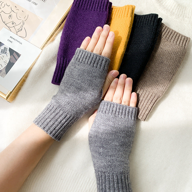 Women Stylish Hand Girl Arm Crochet Knitting Hollow Warm Fingerless Gloves