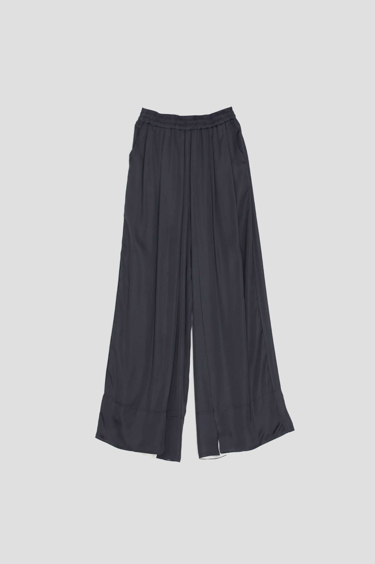 Loose Wide-leg Pants Women's Color Matching Silky Casual Trousers