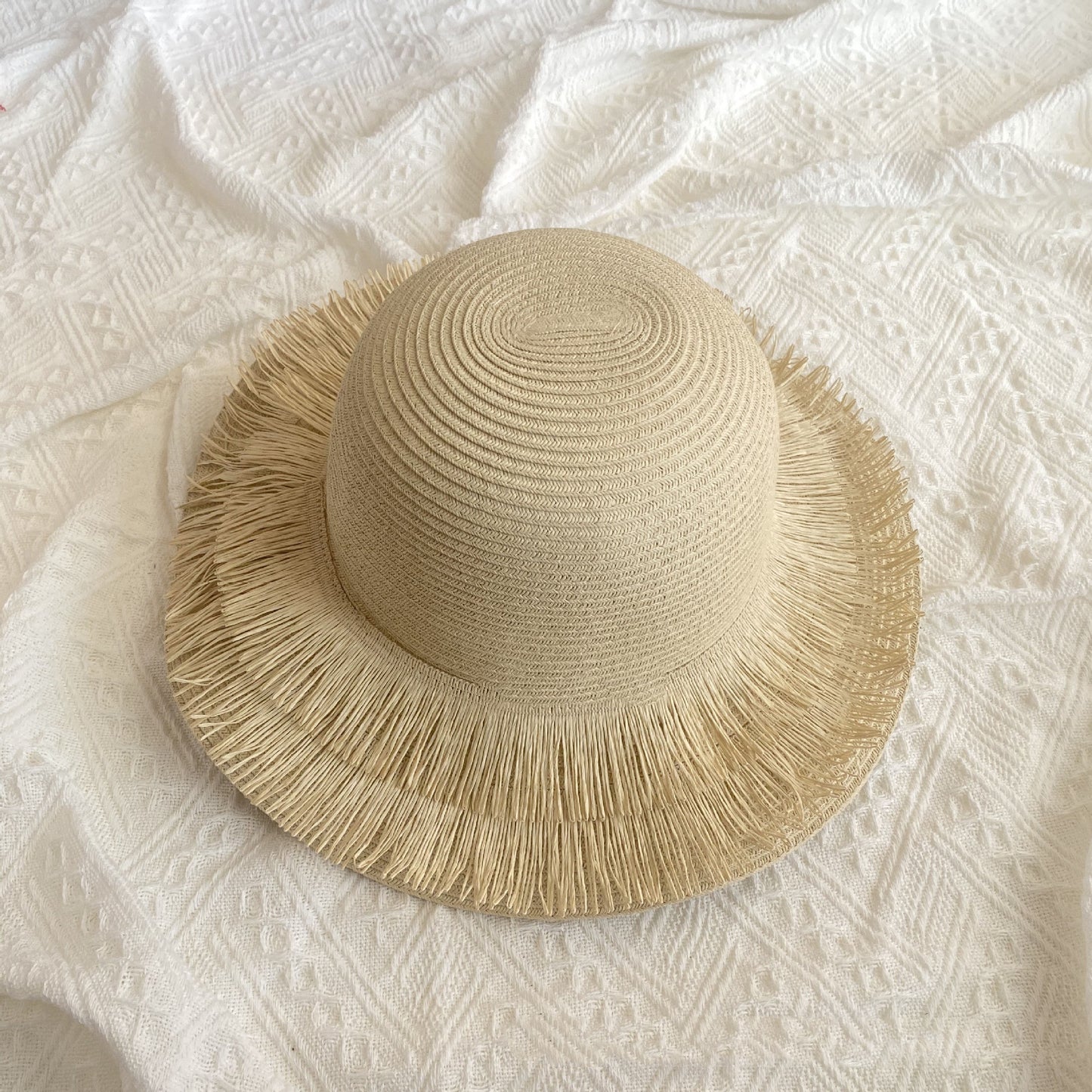 Women's Fashion Temperament Tassel Seaside Beach Sunshade Straw Hat
