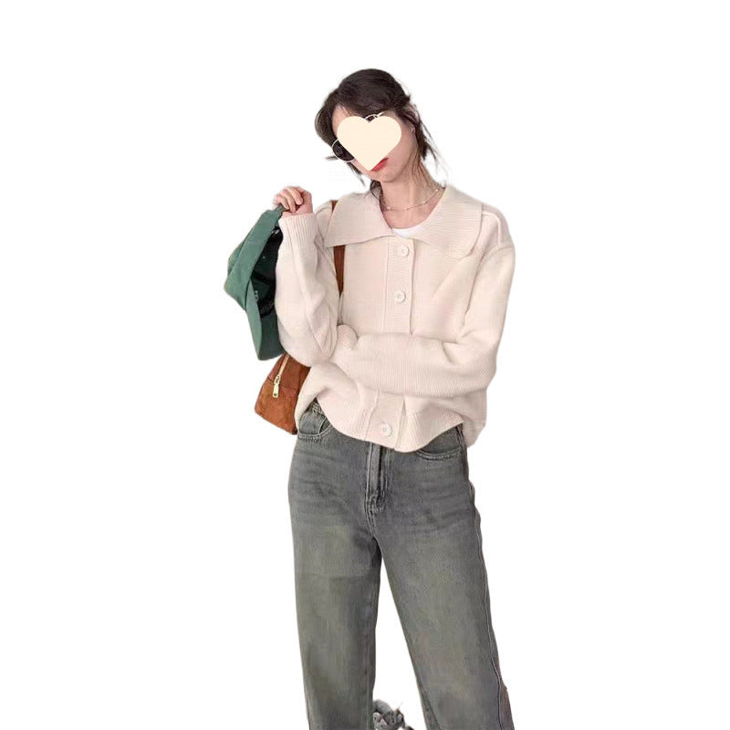 Lapel Sweater Cardigan Niche Sweater Top