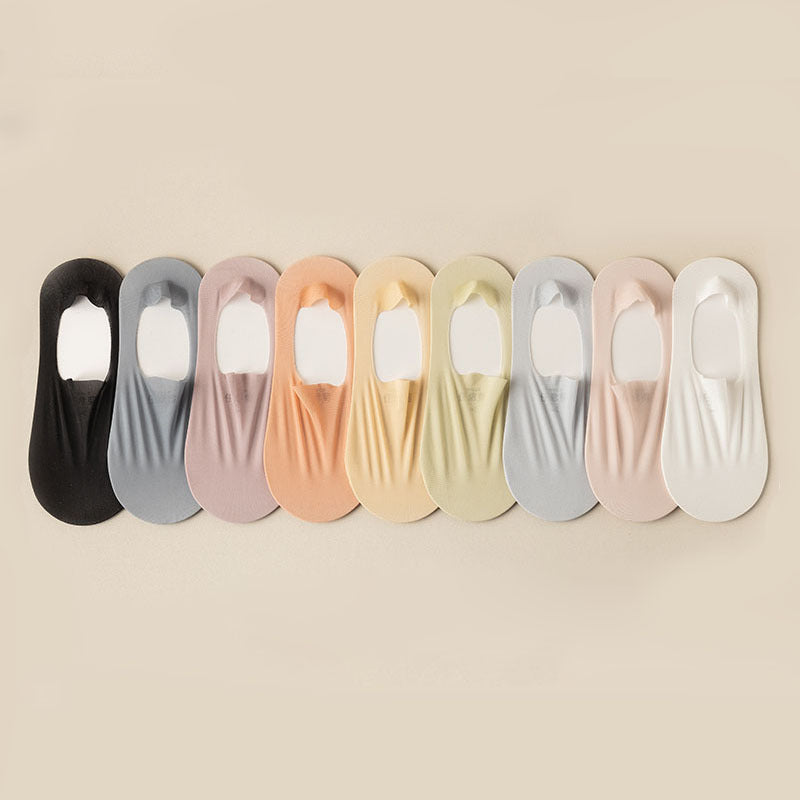 Thin Solid Color Bottom Super Low Cut Invisible Socks