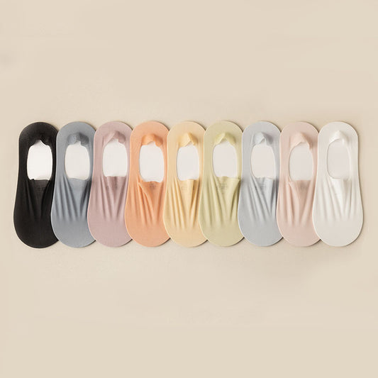 Thin Solid Color Bottom Super Low Cut Invisible Socks