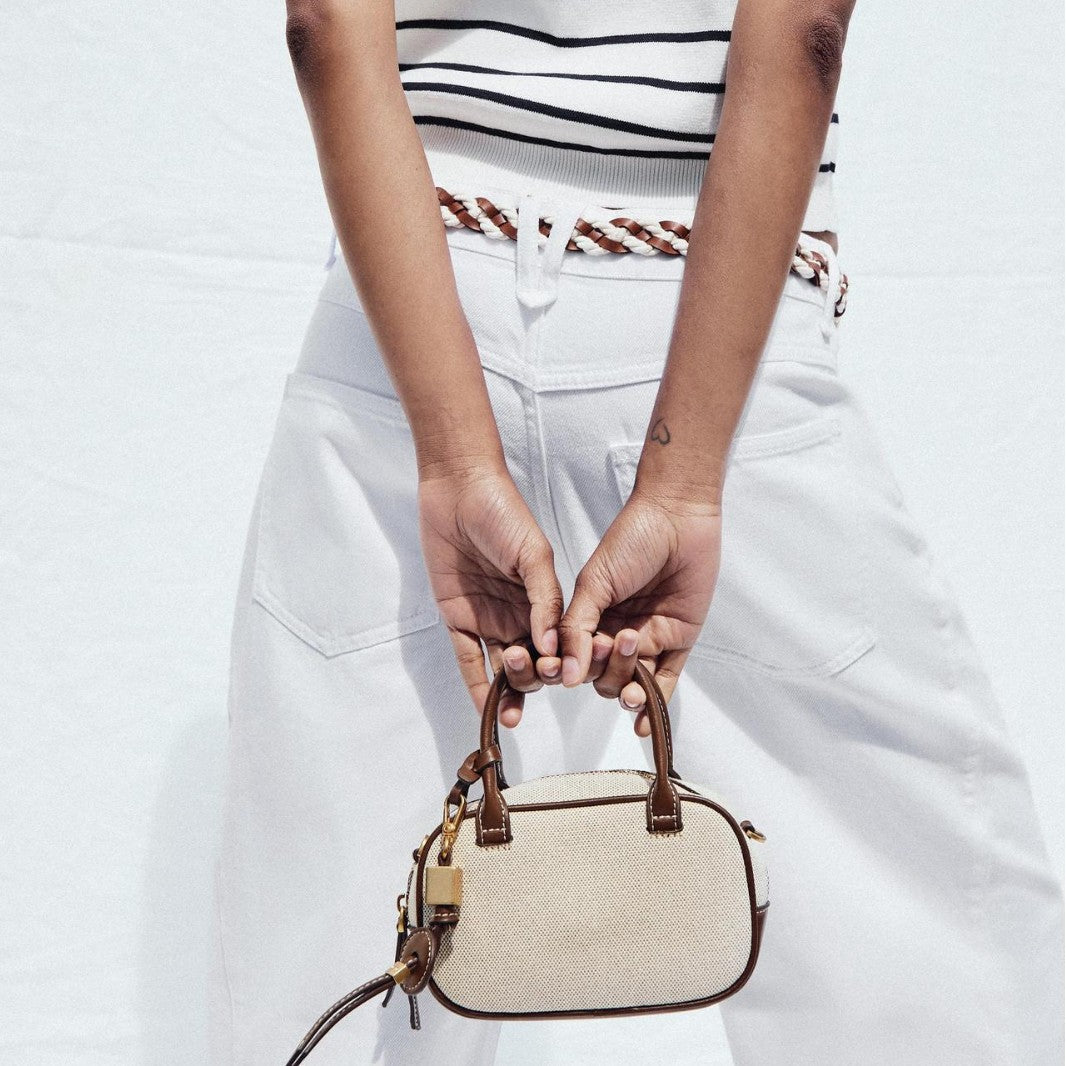 Niche Color-block Handheld Chic Crossbody Canvas Bag
