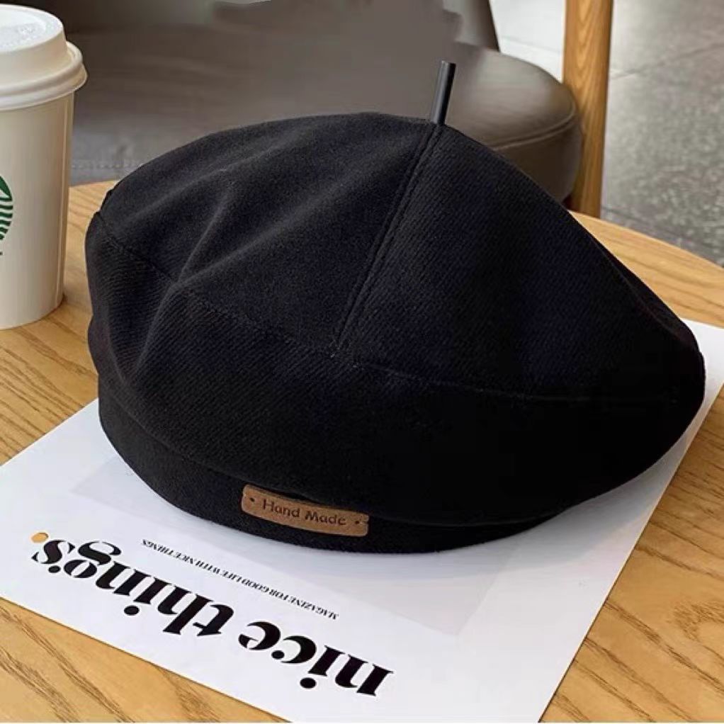 New Style Face-looking Small Octagonal Hat Big Head Circumference Autumn And Winter