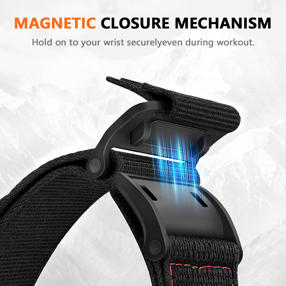 Magnetic Loop Climbing Nylon Canvas Sports Velcro Watch Strap