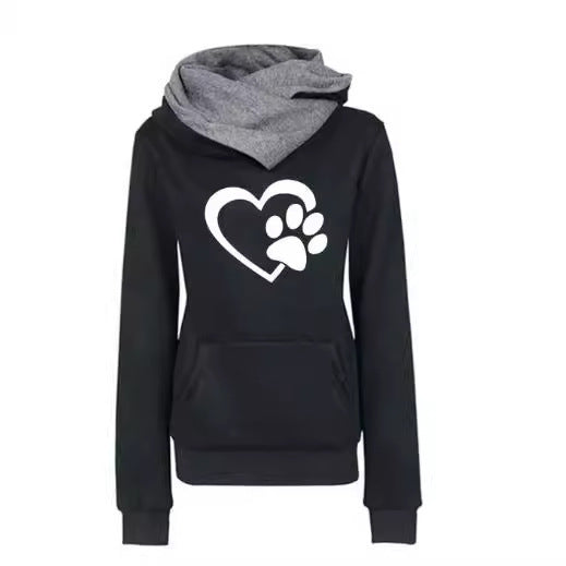 Dame Sweater Hættetrøje Pullover Kattepote Kærlighed Hjerte