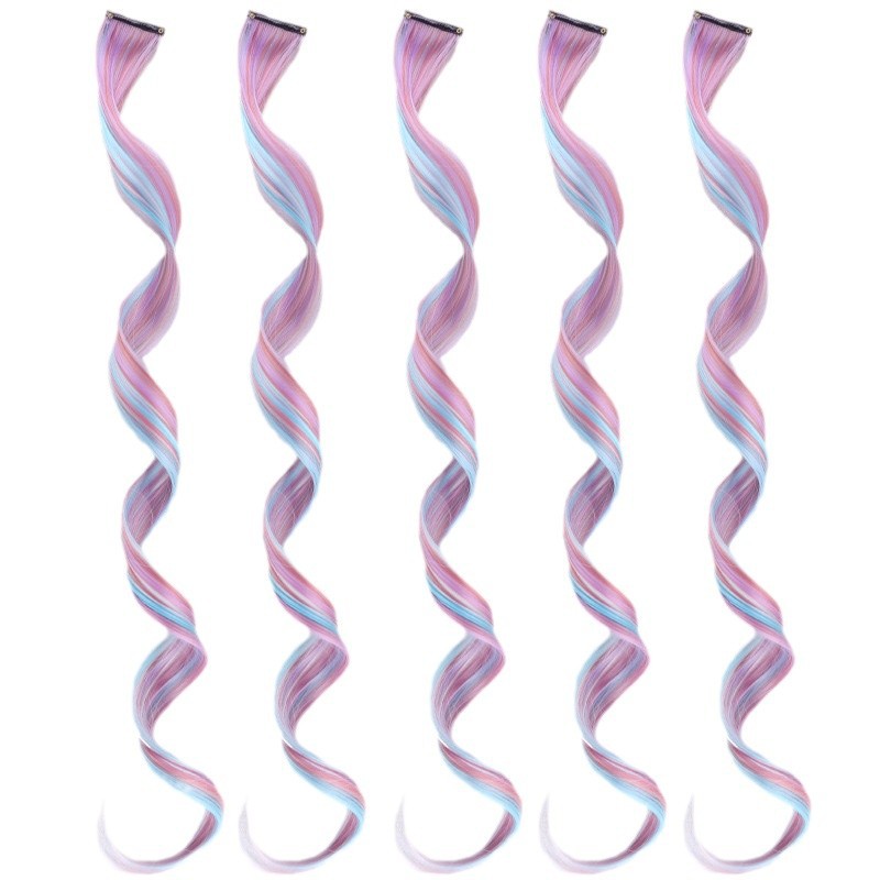 One-card Color Gradient Seamless Straight Curly Hair