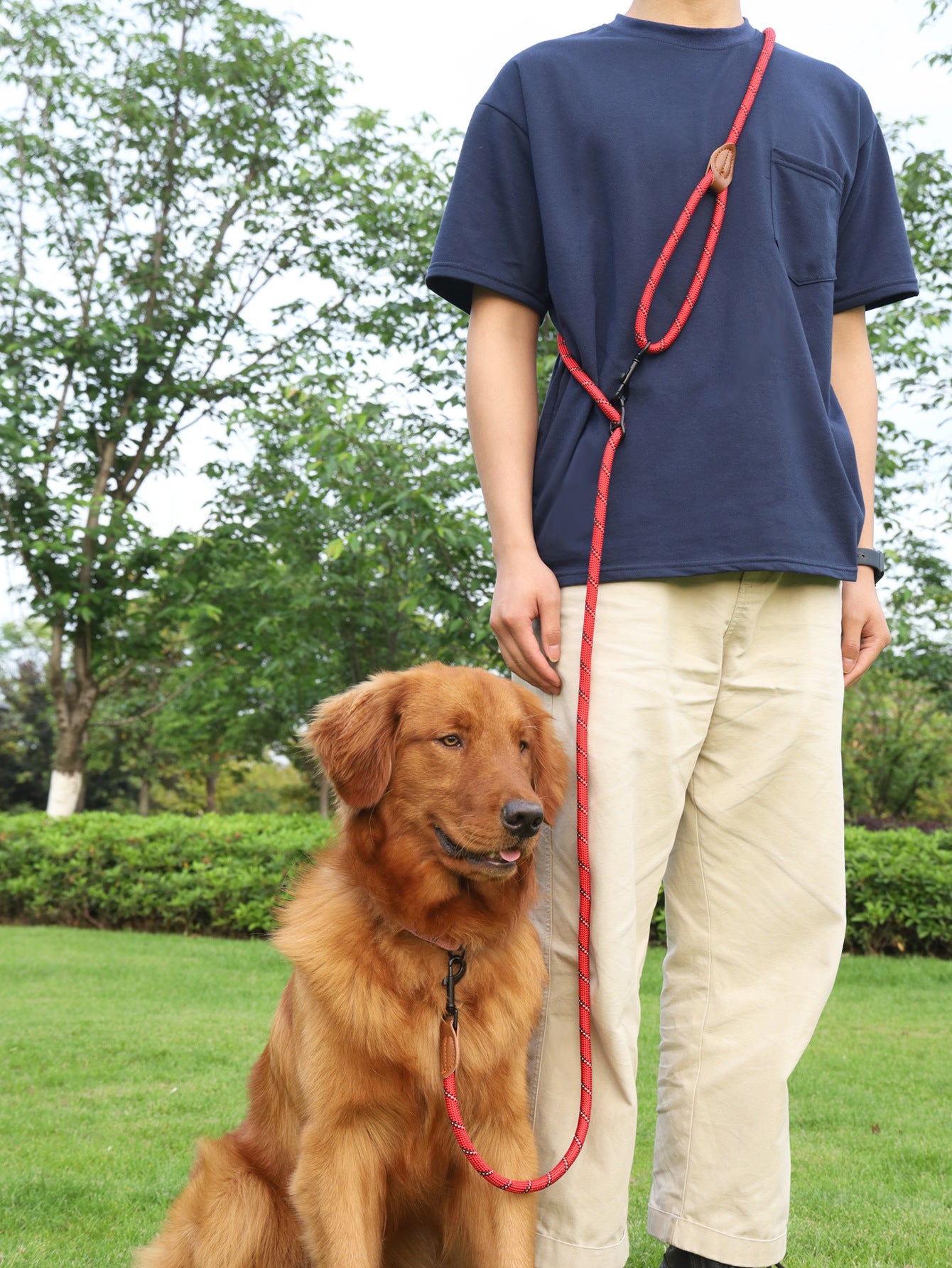 Pet Multifunctional Adjustable Reflective Hand Holding Rope