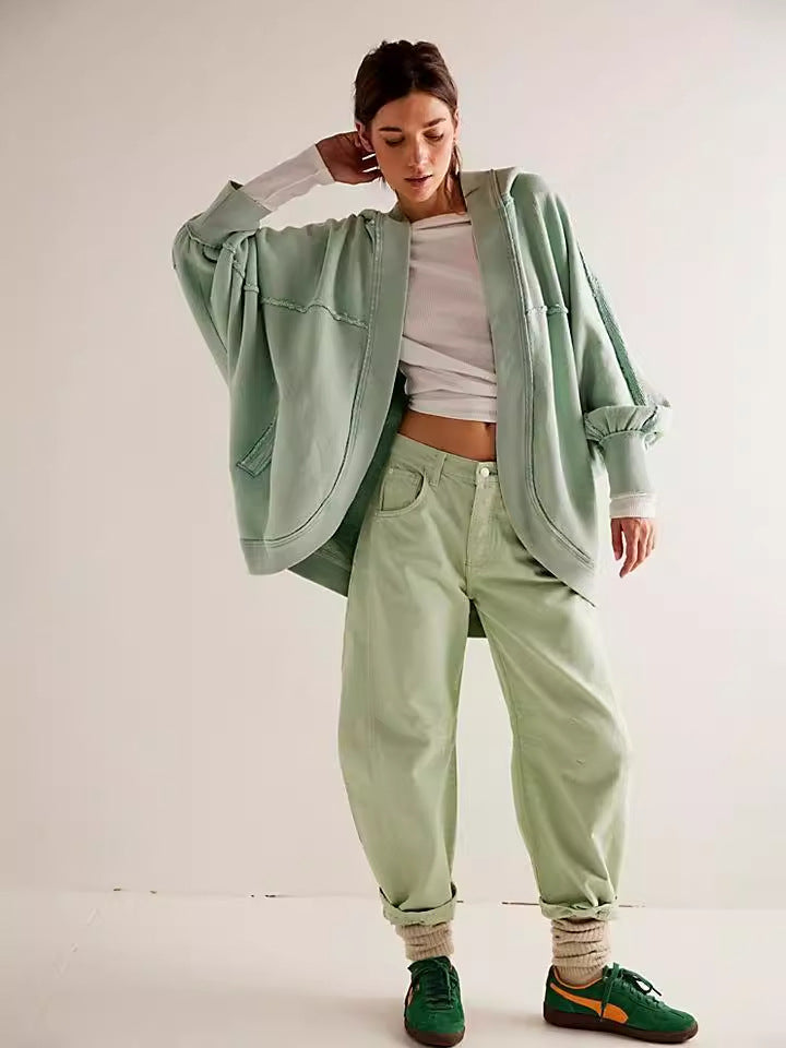 American Retro Sports Hooded Cardigan High-grade Sweater