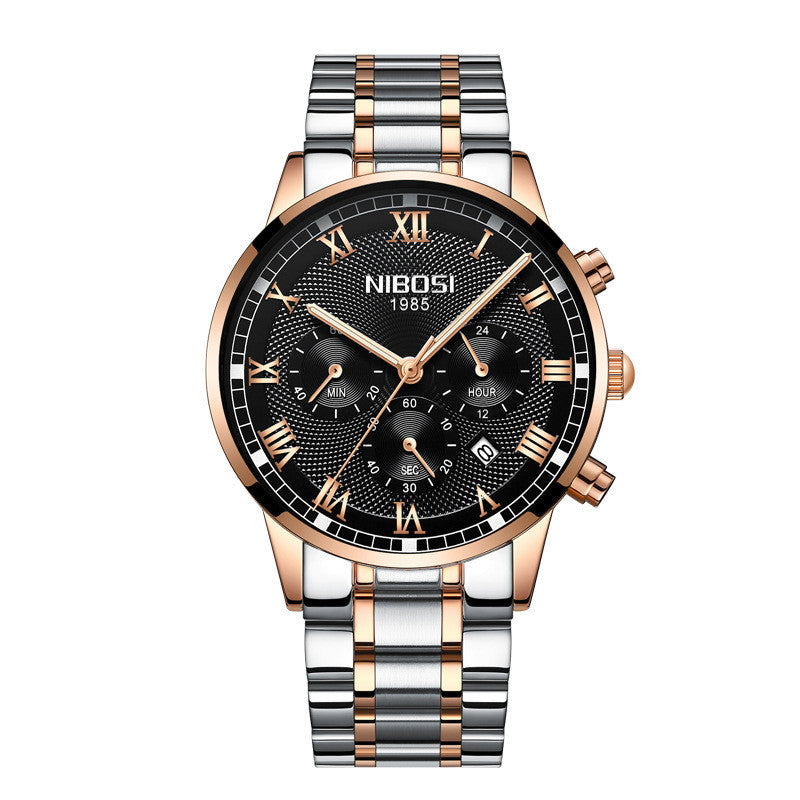 Multi Function Waterproof Steel Band Watch