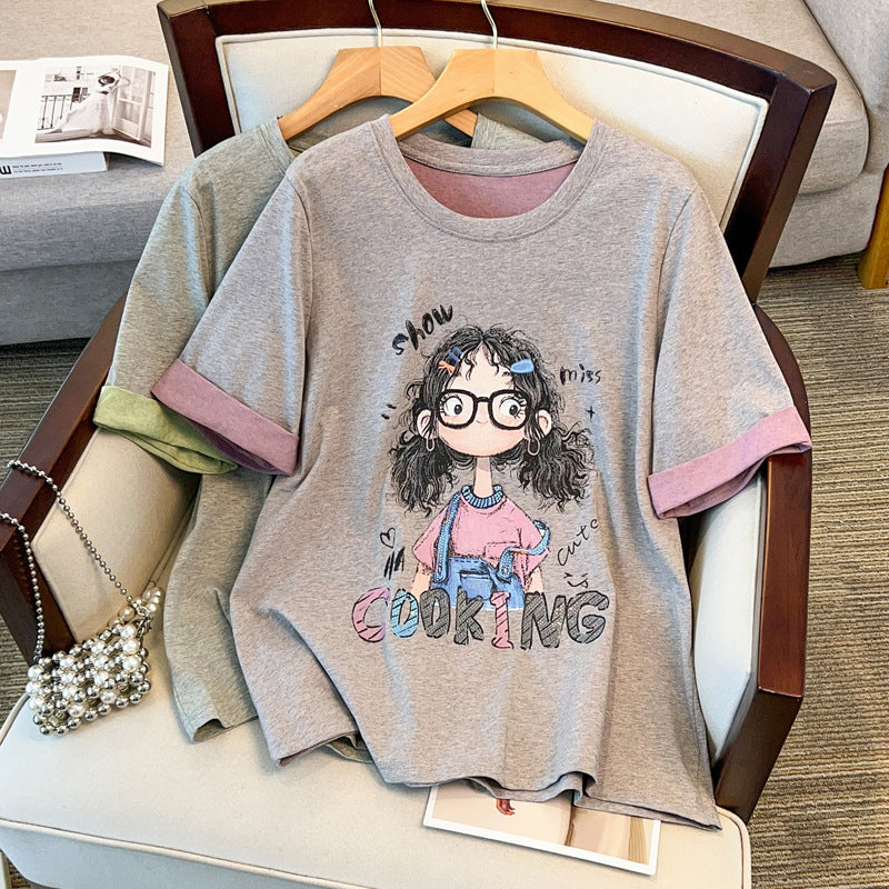 Short Sleeve T-shirt Plus Size Lazy Fashion Loose