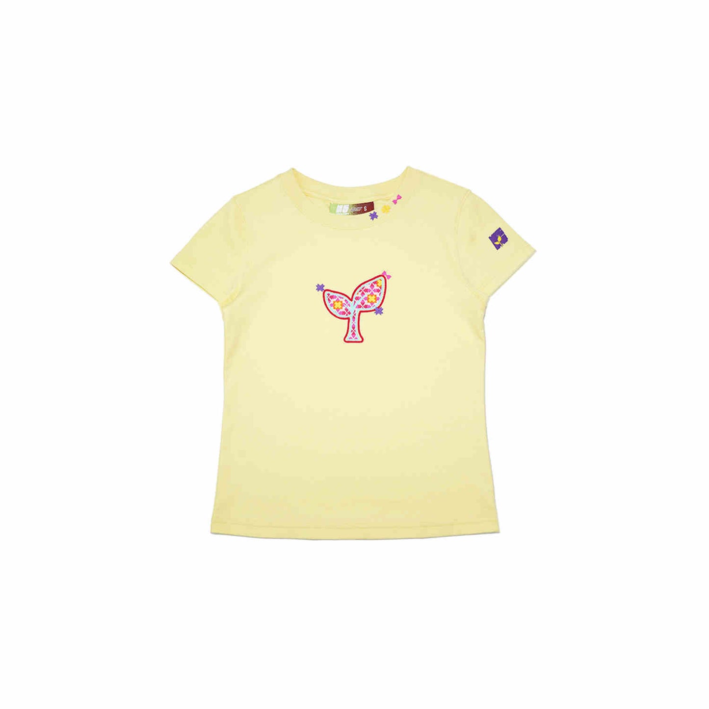 Broderet slim-fit kortærmet T-shirt til kvinder