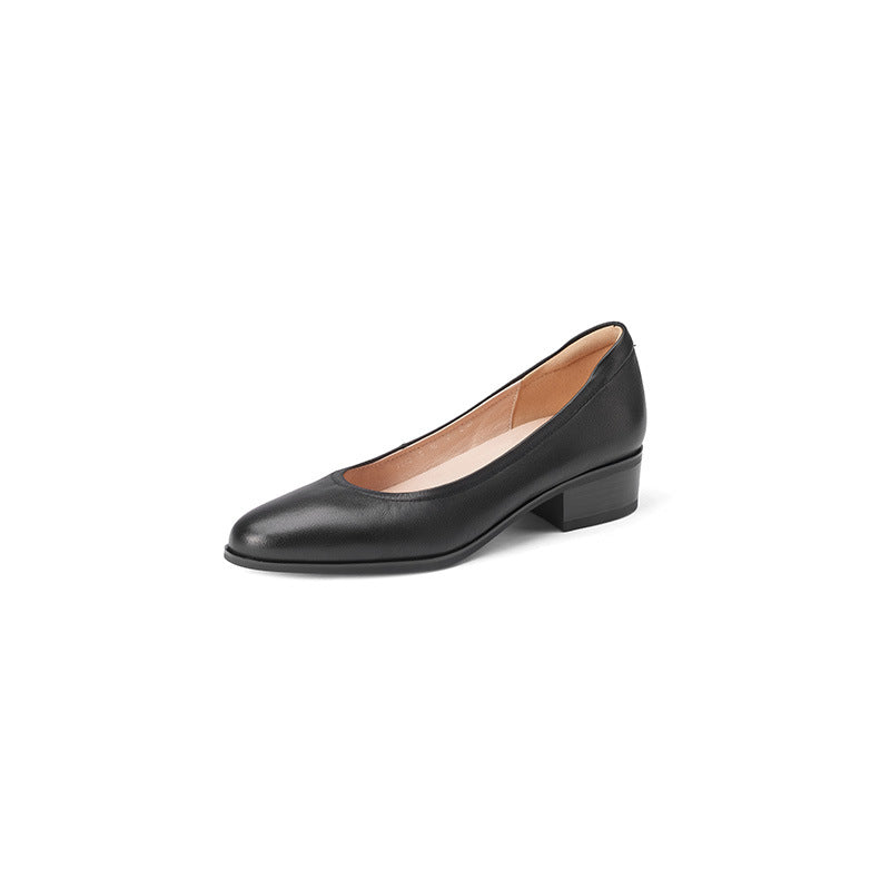 Women's Thick Heel Round Toe Low Heel Platform Shoes