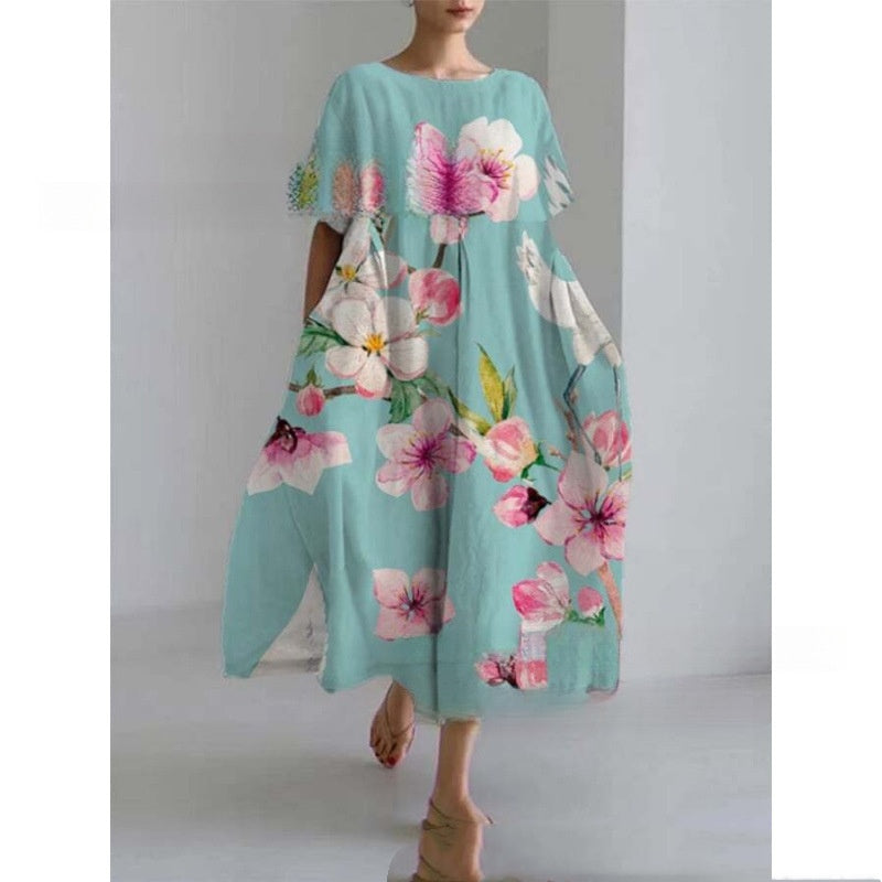 Springsummer Stylish Loose-fitting Casual Short-sleeve Dress