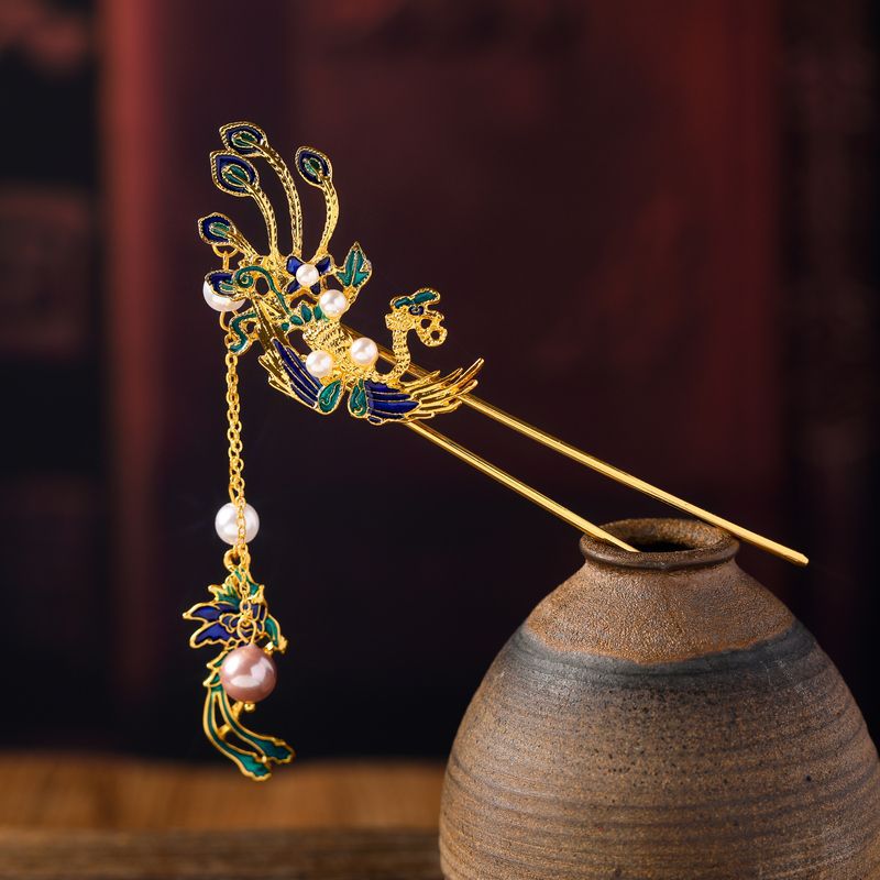 Phoenix U-shaped Hairpin Ancient Bun Hair Ornament Hanfu