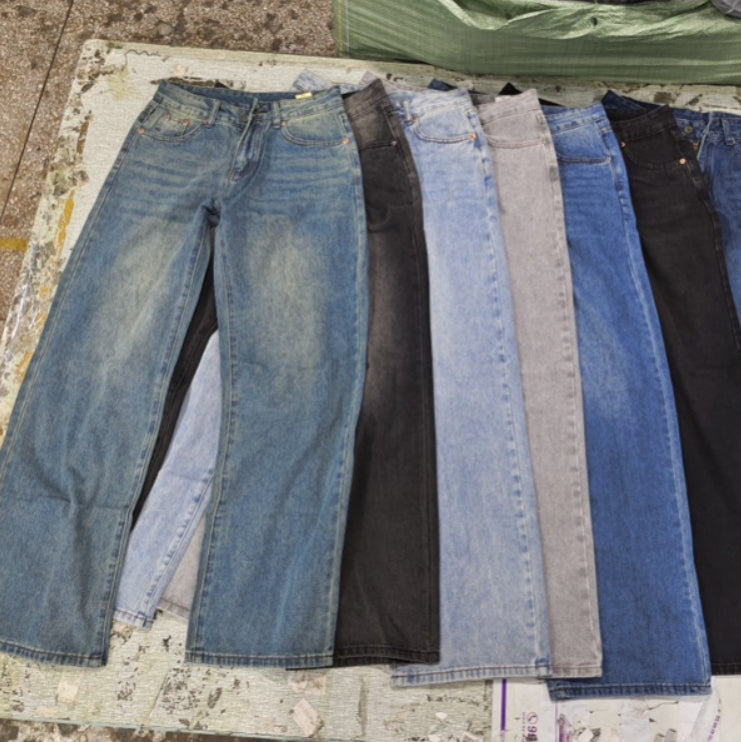 Women's American-style Retro Low Waist Straight Jeans