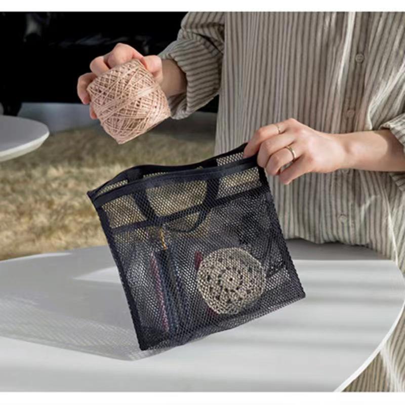 Hollow Portable Zippered Storage Bag Drain