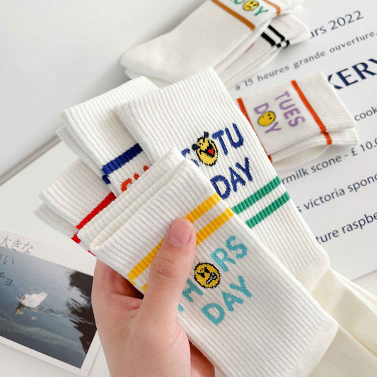 Ins Tide College Style Long Tube Sports Socks Outer Wear