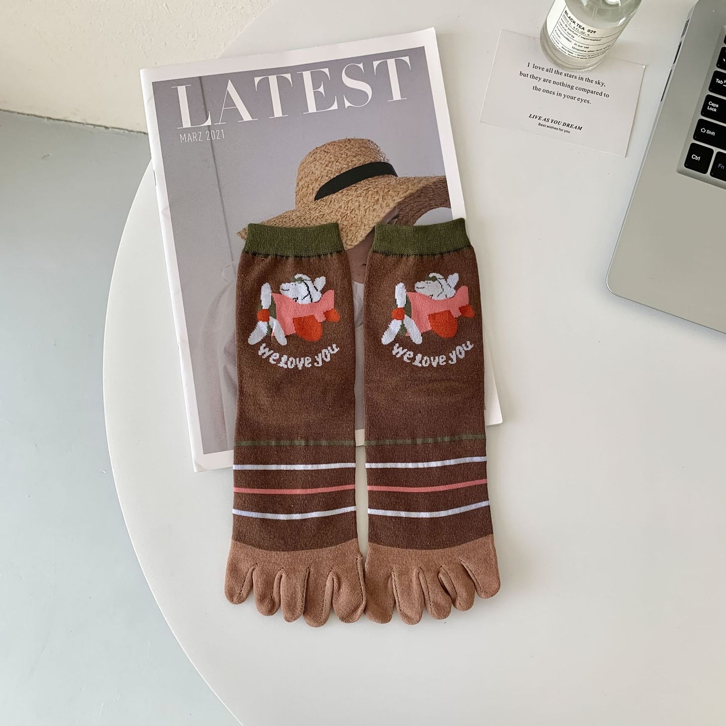Women's Mid Tube Stockings Cute Cartoon Pattern