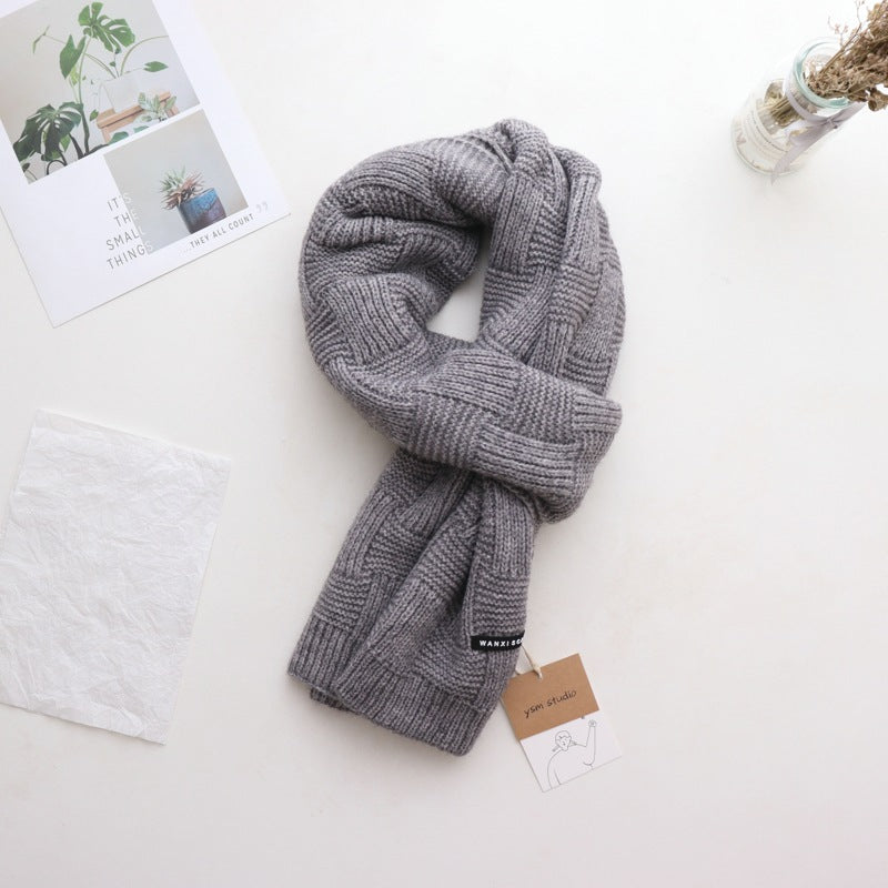 Women's Fashion All-match Wool Square Cross Cute Girl Scarf