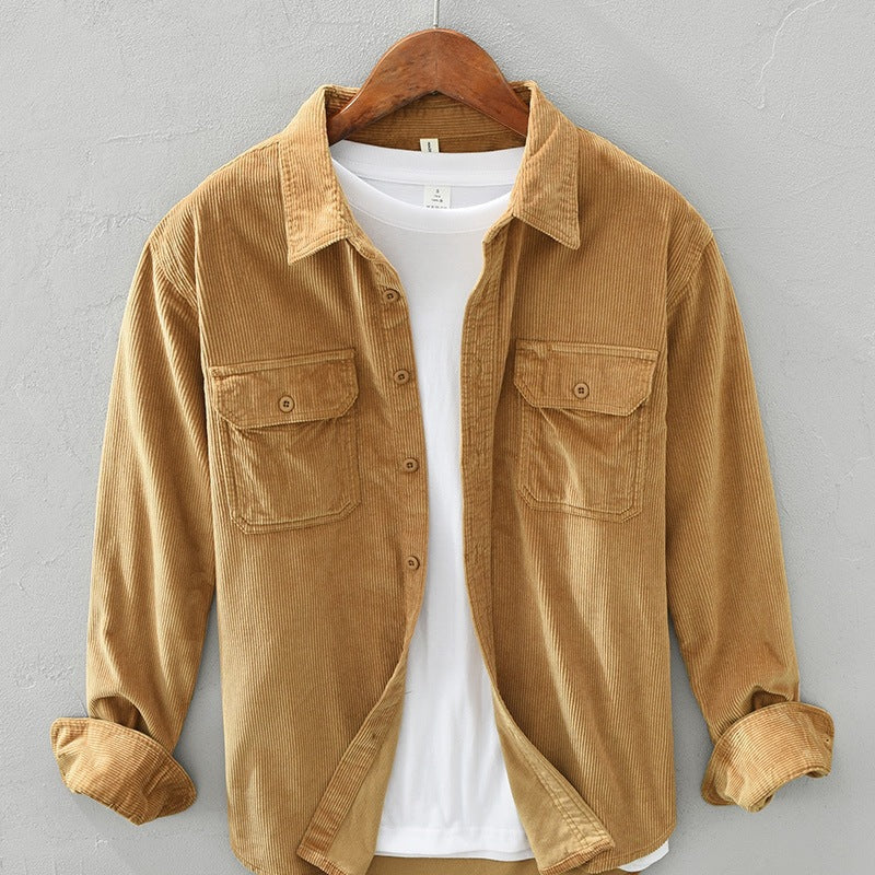 Spring Students Hong Kong Style Fashion Brand All-matching Loose Solid Color Work Clothes Shirt Coat