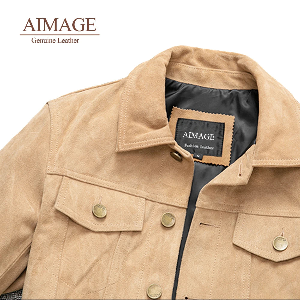 Men Suede Cowhide Coat Classic England Style Suede Leather Jacket Thick Cowhide Coat Men Casual Genuine Leather Clothes PY223