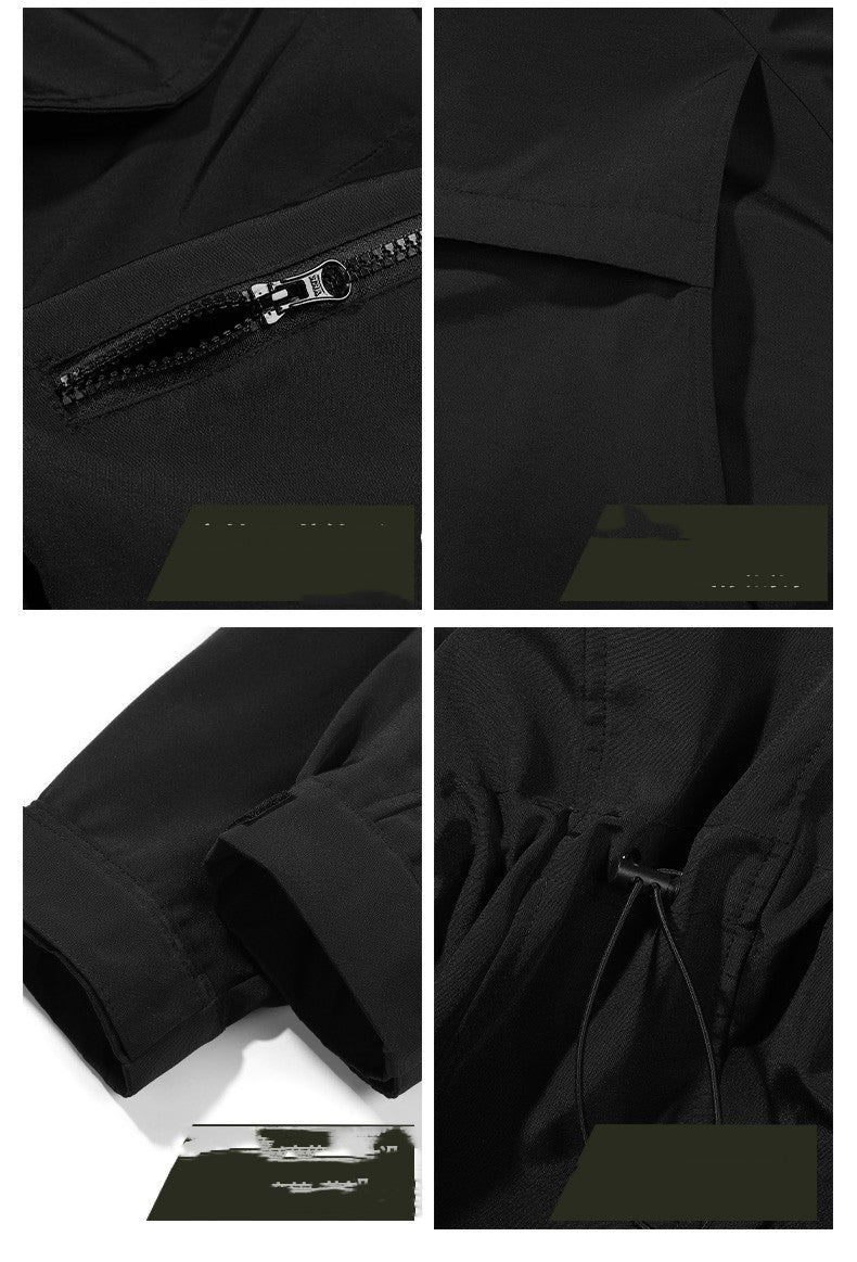 Hooded Work Clothes Three-dimensional Multi-pocket Jacket