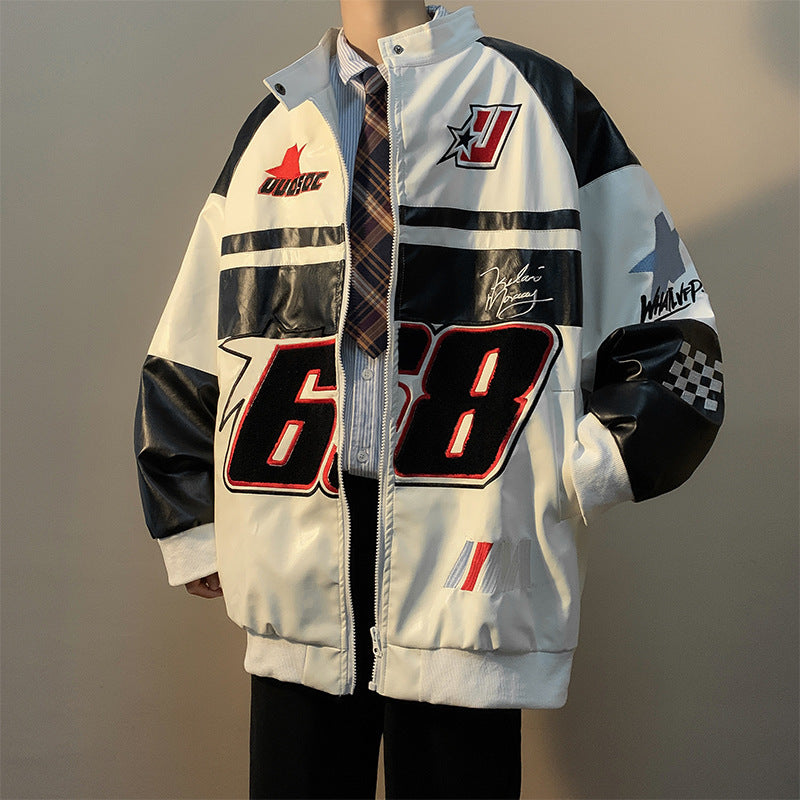 Men's Spring And Autumn Street Pilot Motorcycle Clothing Loose Top Jacket Coat