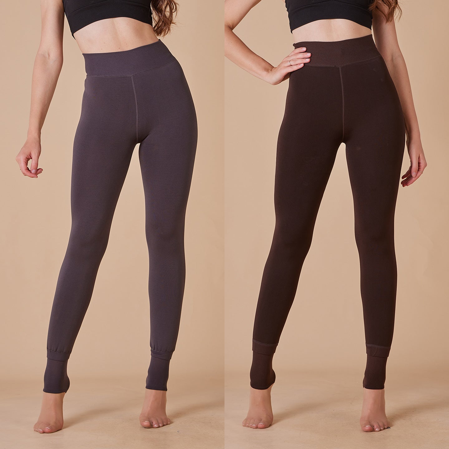 Extra Large Size Outer Wear Solid Color With Fur Thick Leggings