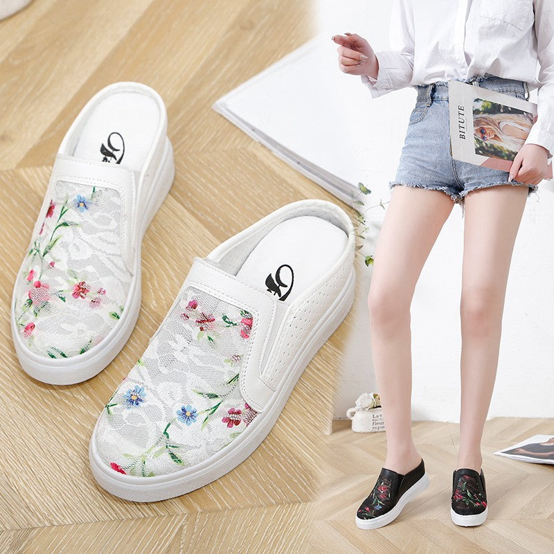 Flat Bottom Lazy Mesh Breathable Sandals