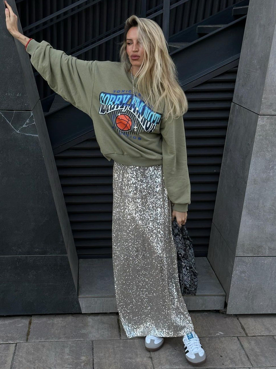 Women's Fashion Casual Simple Sequined Skirt