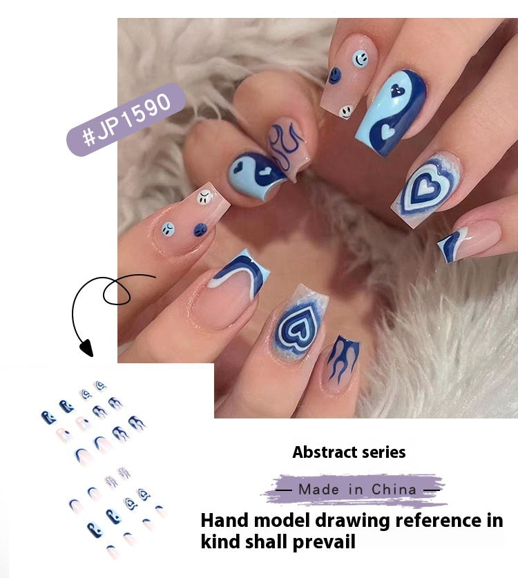 Blue Flame Yin And Yang Love Wear Armor Nail Stickers