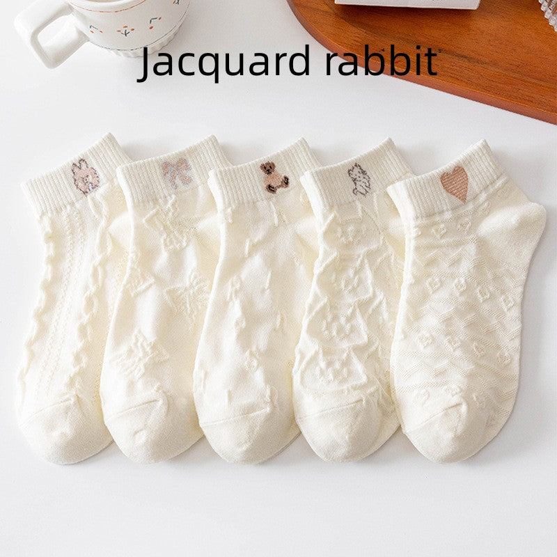 Japanese Cute Ins Trendy White Low-top Socks
