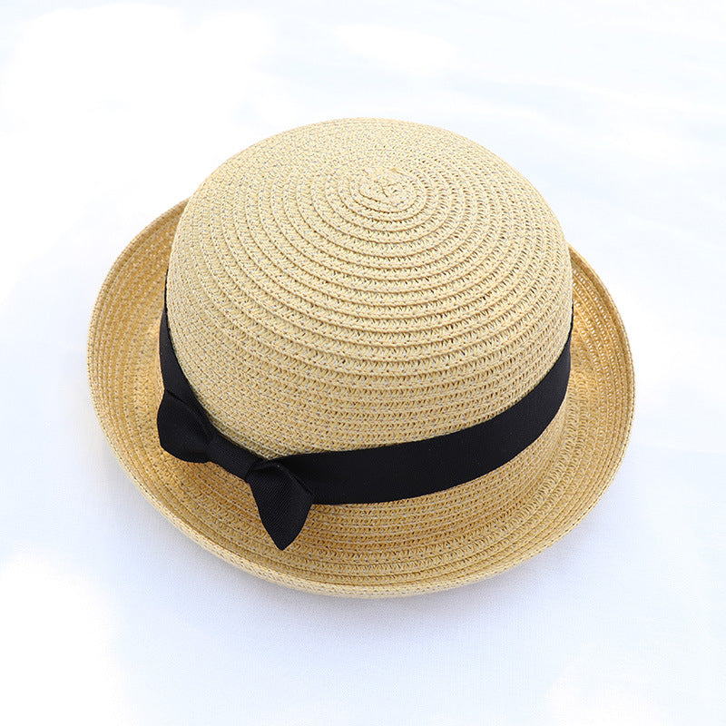 Women's New European And American Woven Bow Straw Hat